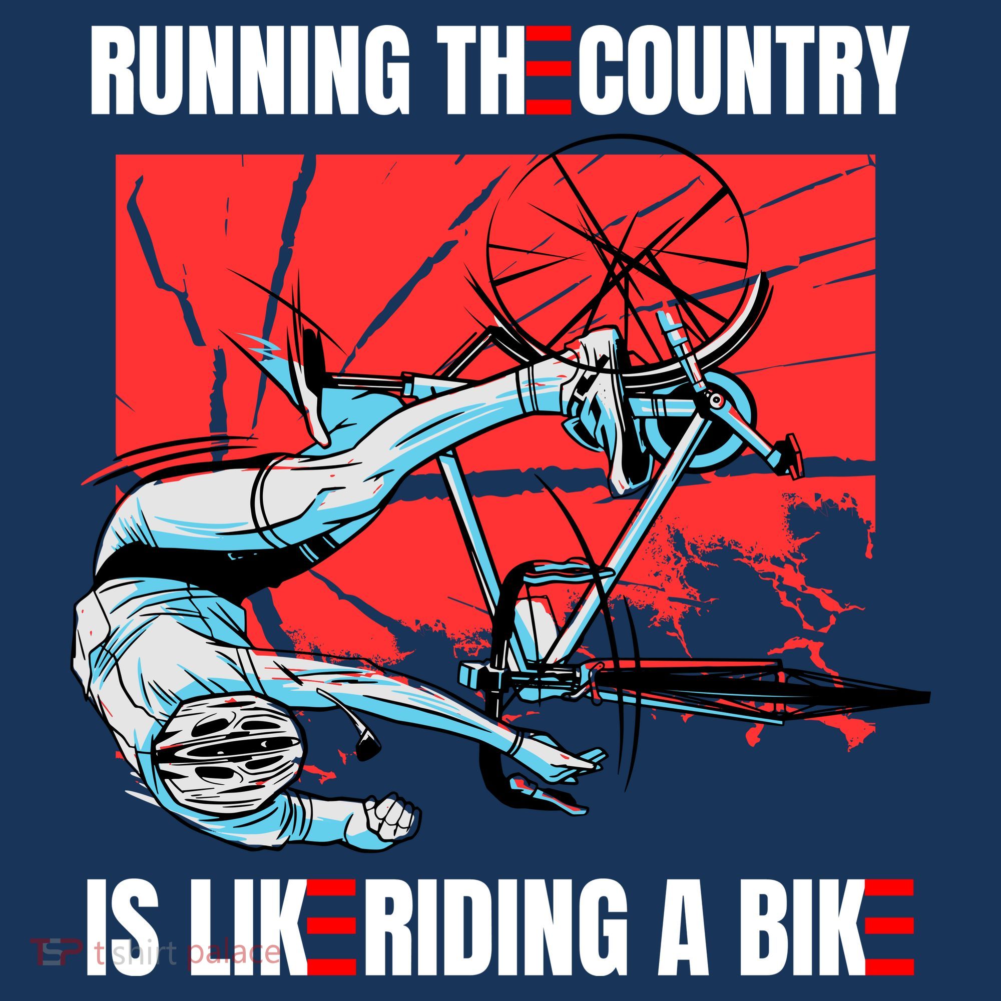 Running The Country Is Like Riding A Bike Merry 4th Of July Biden Falling T-Shirt