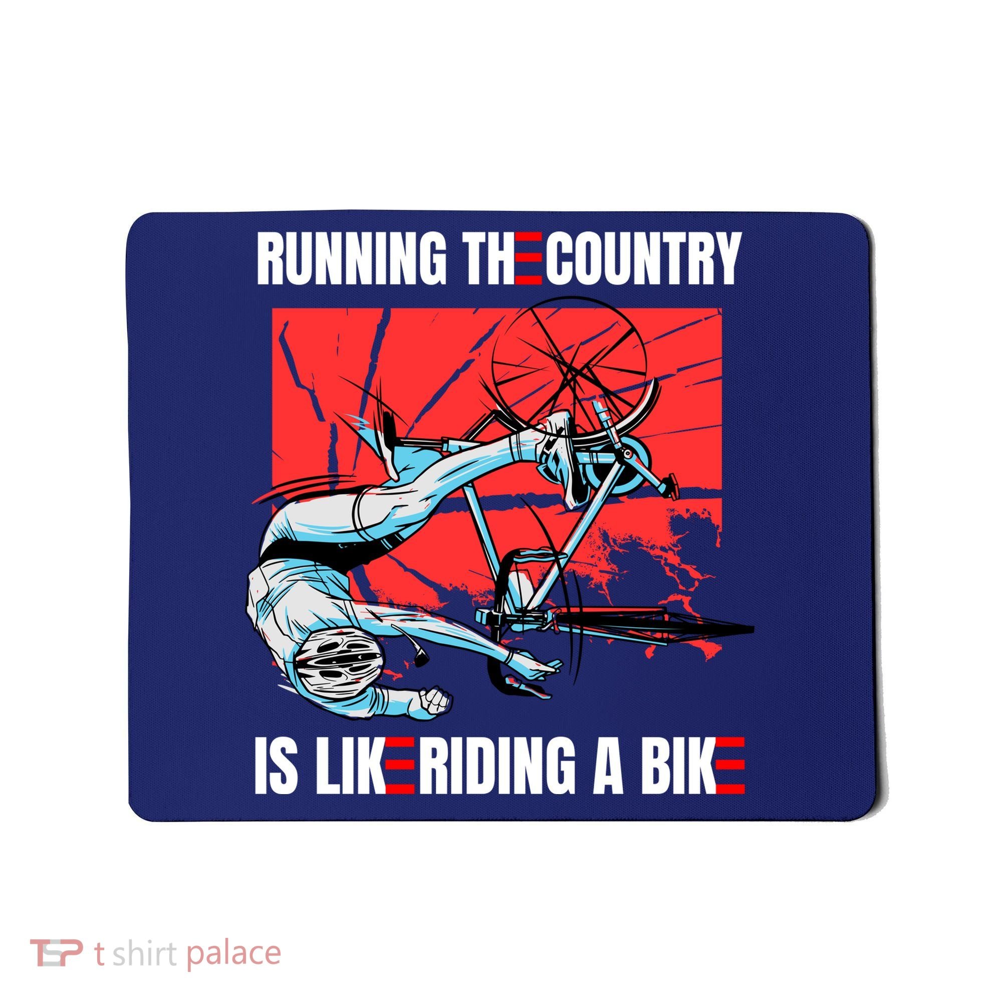 Running The Country Is Like Riding A Bike Merry 4th Of July Biden Falling Mousepad