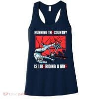 Running The Country Is Like Riding A Bike Merry 4th Of July Biden Falling Women's Tank Top thumb 0