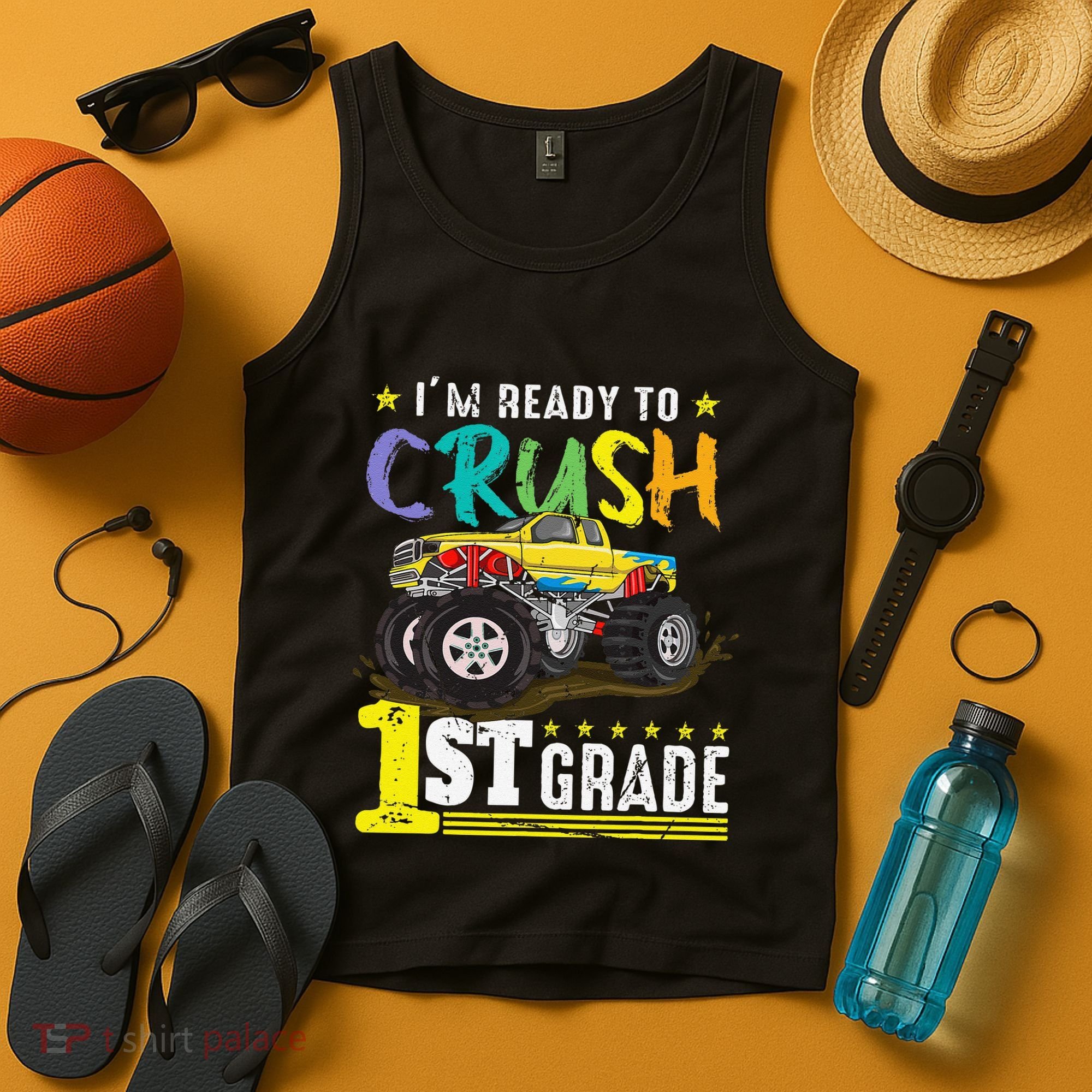 Ready To Crush 1st Grade Monster Truck First Day Of School Gift Tank Top
