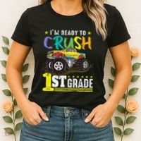 Ready To Crush 1st Grade Monster Truck First Day Of School Gift Women's T-Shirt thumb 2