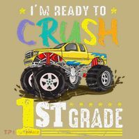 Ready To Crush 1st Grade Monster Truck First Day Of School Gift Polo thumb 2