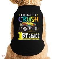 Ready To Crush 1st Grade Monster Truck First Day Of School Doggie Tank thumb 0