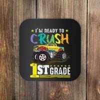 Ready To Crush 1st Grade Monster Truck First Day Of School Coaster thumb 0