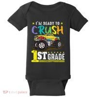 Ready To Crush 1st Grade Monster Truck First Day Of School Baby Bodysuit thumb 0