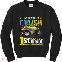 Ready To Crush 1st Grade Monster Truck First Day Of School Kids Sweatshirt thumb 0