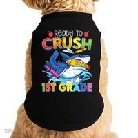 Ready To Crush 1st Grade Shark Back To School Doggie Tank thumb 0