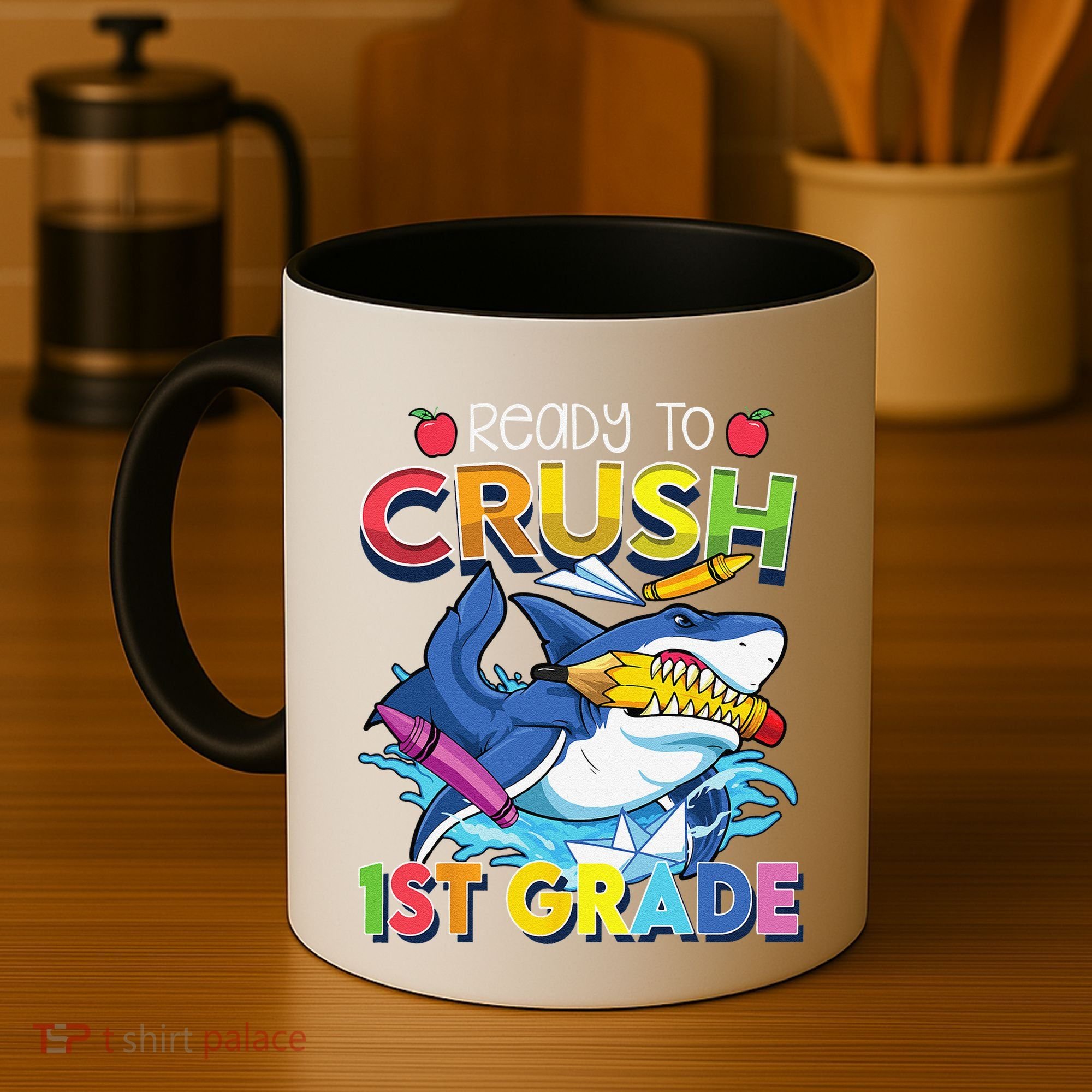 Ready To Crush 1st Grade Shark Back To School Coffee Mug