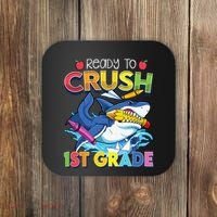 Ready To Crush 1st Grade Shark Back To School Coaster thumb 0