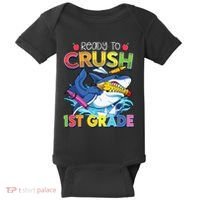 Ready To Crush 1st Grade Shark Back To School Baby Bodysuit thumb 0