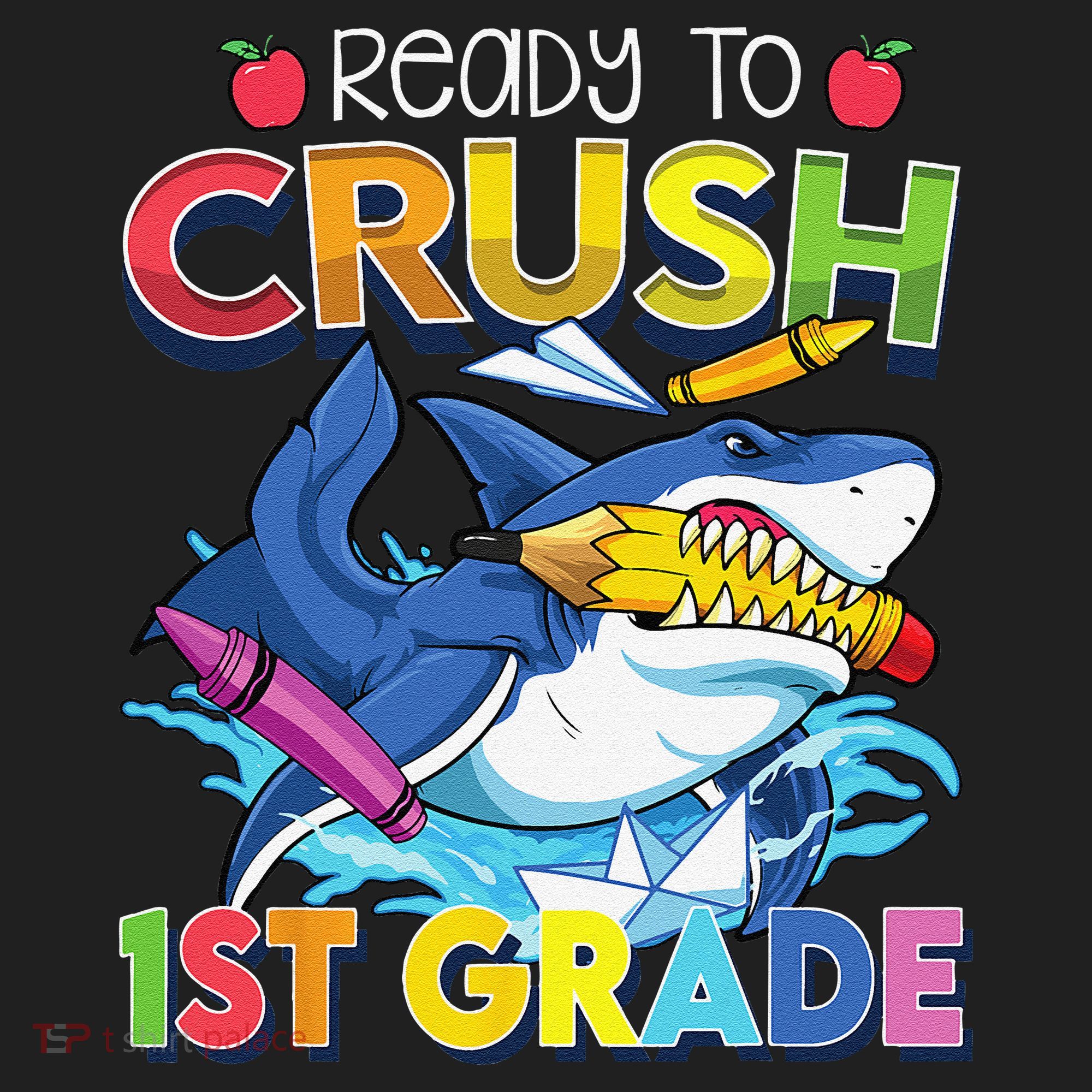 Ready To Crush 1st Grade Shark Back To School Hat