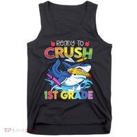 Ready To Crush 1st Grade Shark Back To School Tank Top thumb 0
