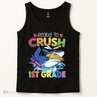 Ready To Crush 1st Grade Shark Back To School Tank Top thumb 2