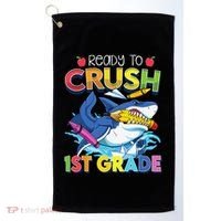 Ready To Crush 1st Grade Shark Back To School Golf Towel thumb 0