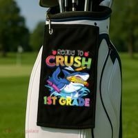 Ready To Crush 1st Grade Shark Back To School Golf Towel thumb 2