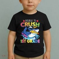 Ready To Crush 1st Grade Shark Back To School Toddler T-Shirt thumb 2