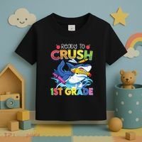 Ready To Crush 1st Grade Shark Back To School Toddler T-Shirt thumb 3
