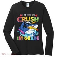 Ready To Crush 1st Grade Shark Back To School Women's Long Sleeve Shirt thumb 0