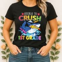 Ready To Crush 1st Grade Shark Back To School Women's T-Shirt thumb 2