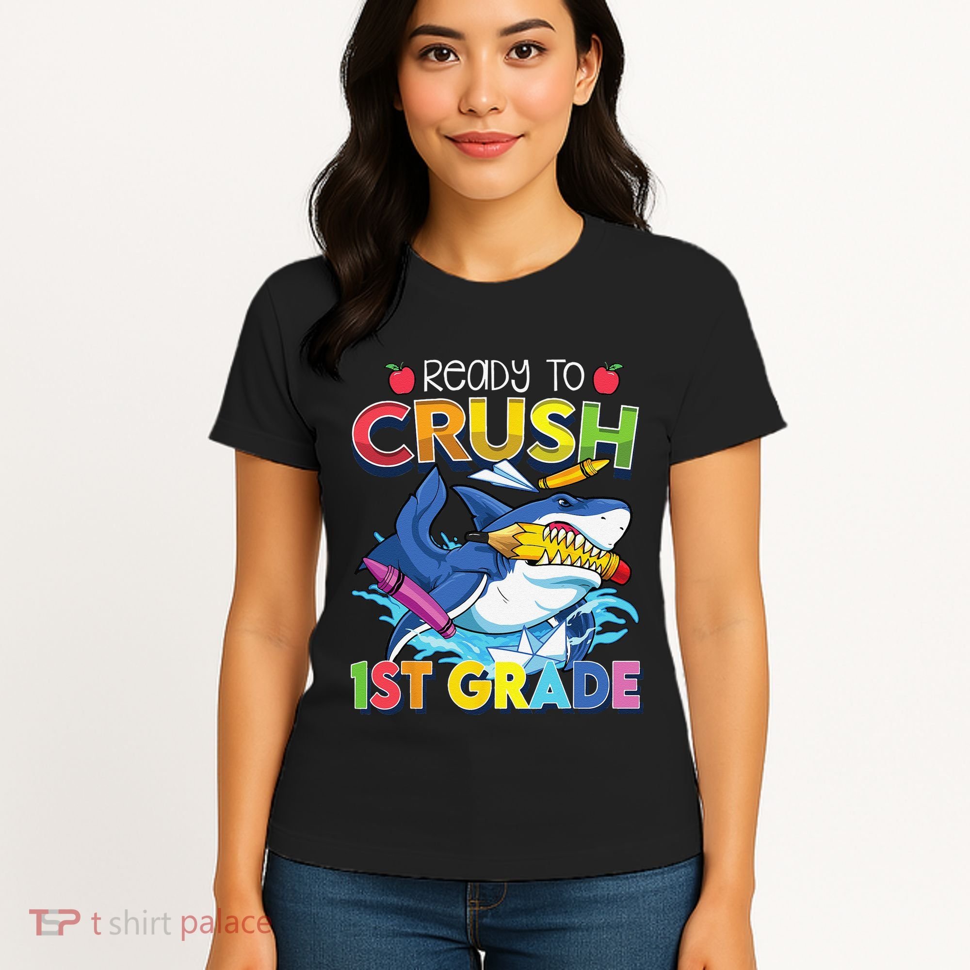 Ready To Crush 1st Grade Shark Back To School Women's T-Shirt