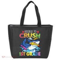 Ready To Crush 1st Grade Shark Back To School Tote Bag thumb 0