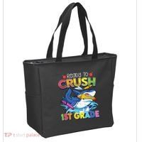 Ready To Crush 1st Grade Shark Back To School Tote Bag thumb 2