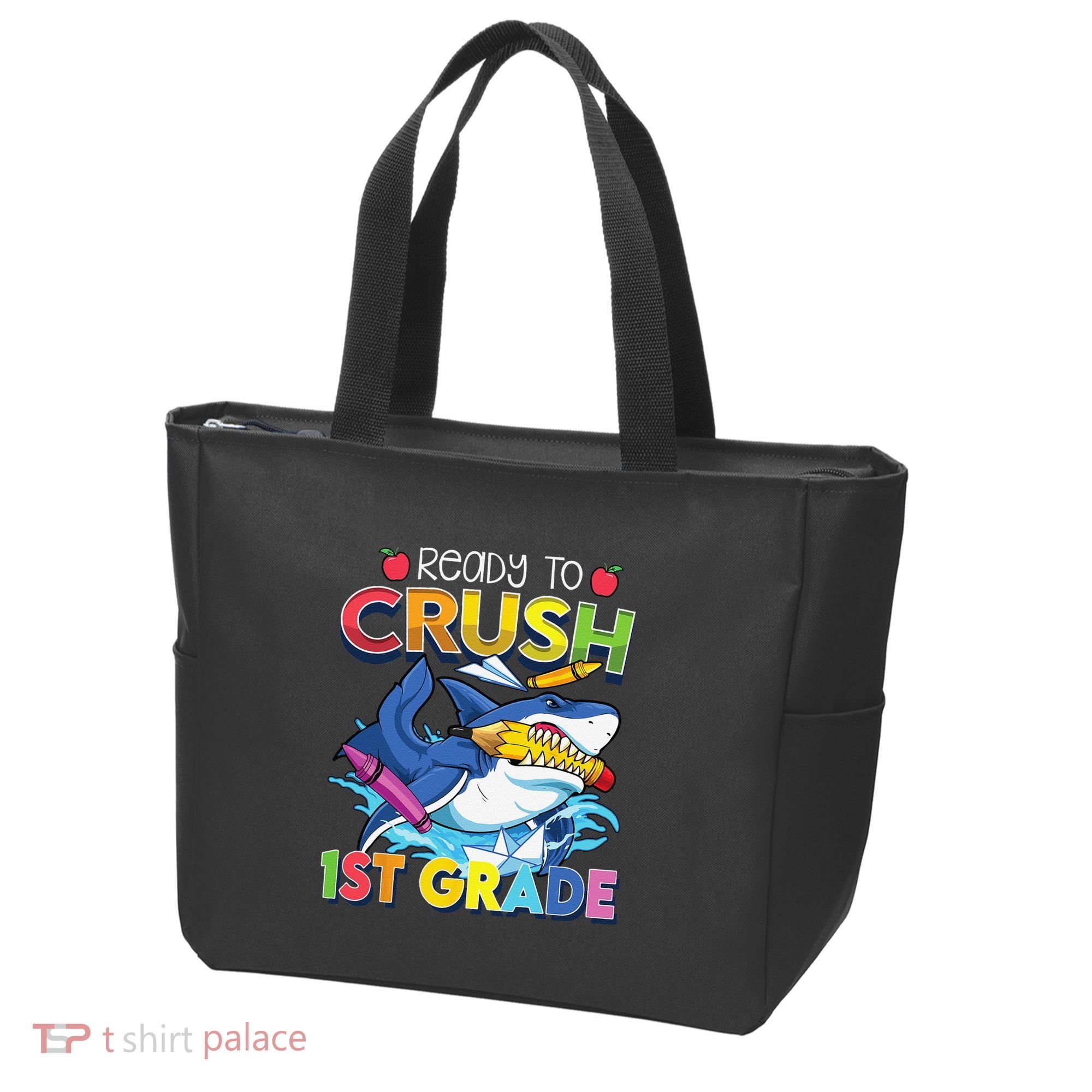 Ready To Crush 1st Grade Shark Back To School Tote Bag
