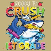 Ready To Crush 1st Grade Shark Back To School Sweatshirt thumb 2