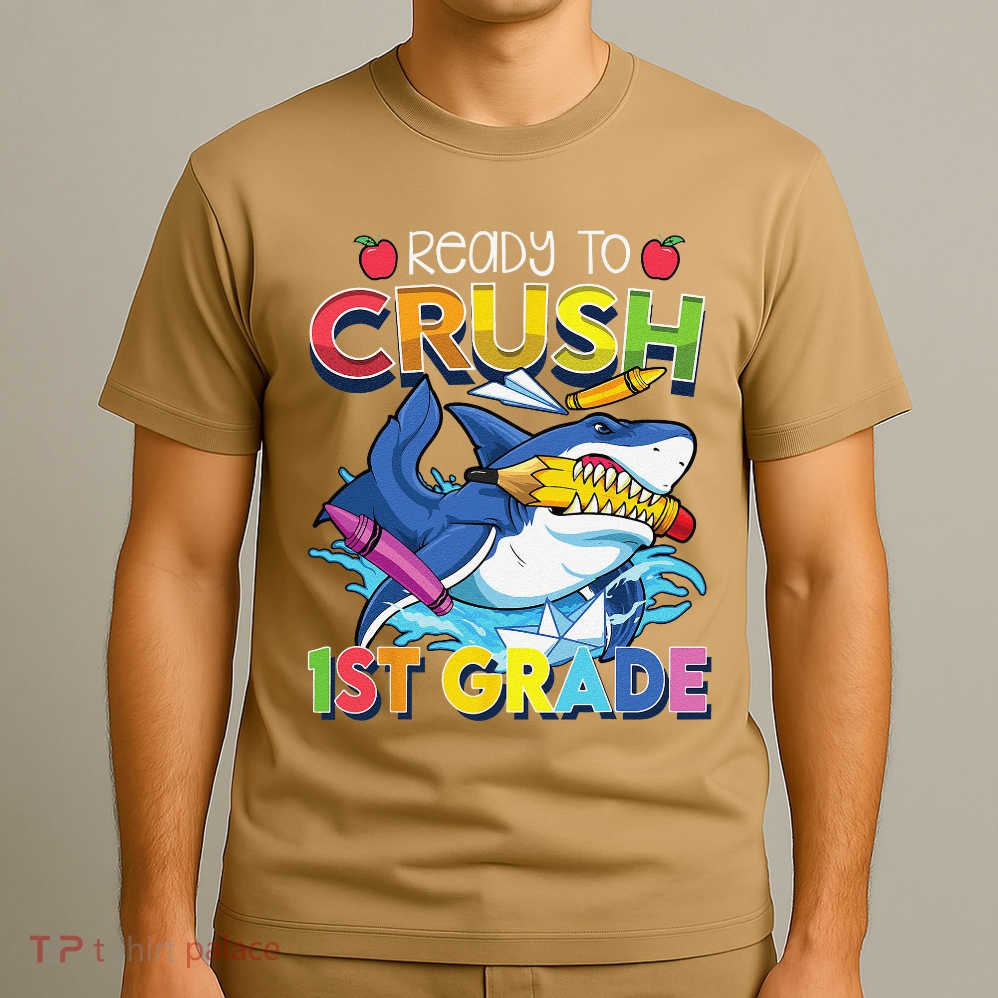 Ready To Crush 1st Grade Shark Back To School T-Shirt
