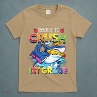 Ready To Crush 1st Grade Shark Back To School T-Shirt thumb 5
