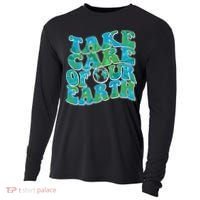 Retro Take Care Of Our Earth Celebrate Earth Day Cooling Performance Long Sleeve Crew thumb 0