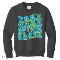 Retro Take Care Of Our Earth Celebrate Earth Day Kids Sweatshirt thumb 0