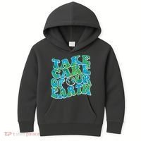 Retro Take Care Of Our Earth Celebrate Earth Day Kids Hoodie thumb 0