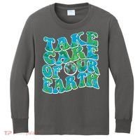 Retro Take Care Of Our Earth Celebrate Earth Day Kids Long Sleeve Shirt thumb 0