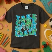 Retro Take Care Of Our Earth Celebrate Earth Day Kids T-Shirt thumb 3