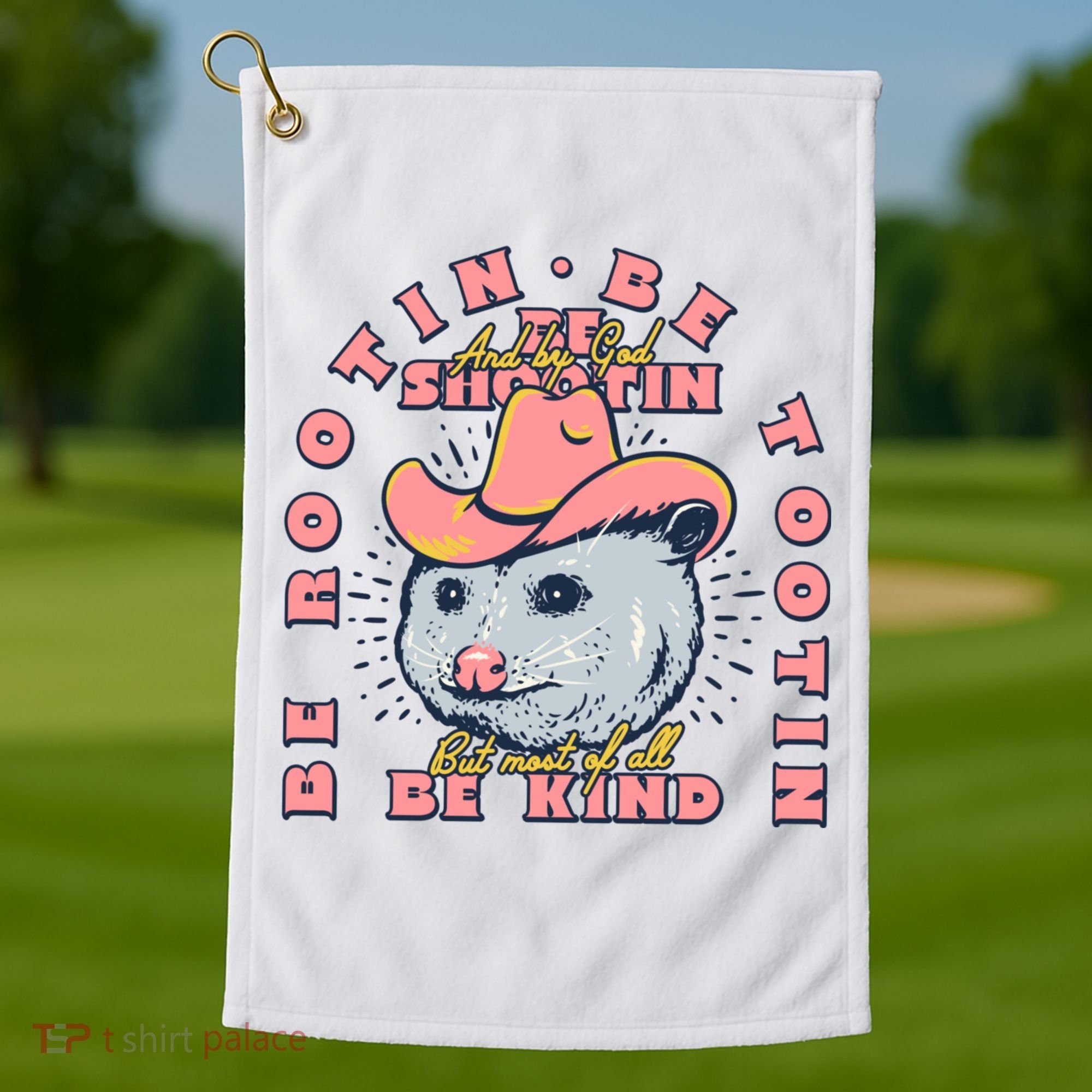 Rootin Tootin Cowboy Advice | Poss Possum Opossum Golf Towel