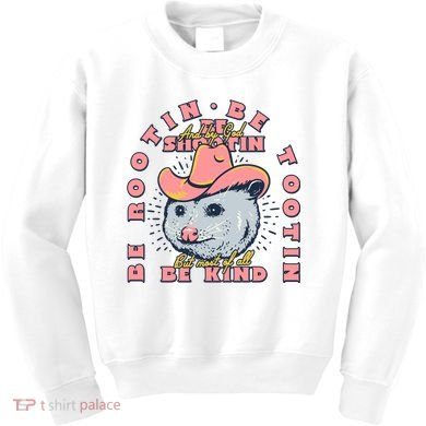 Rootin Tootin Cowboy Advice | Poss Possum Opossum Kids Sweatshirt