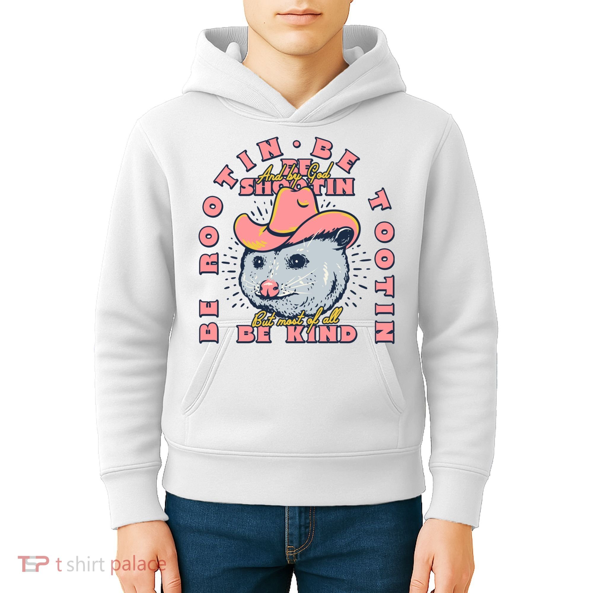 Rootin Tootin Cowboy Advice | Poss Possum Opossum Kids Hoodie
