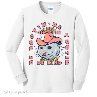 Rootin Tootin Cowboy Advice | Poss Possum Opossum Kids Long Sleeve Shirt
