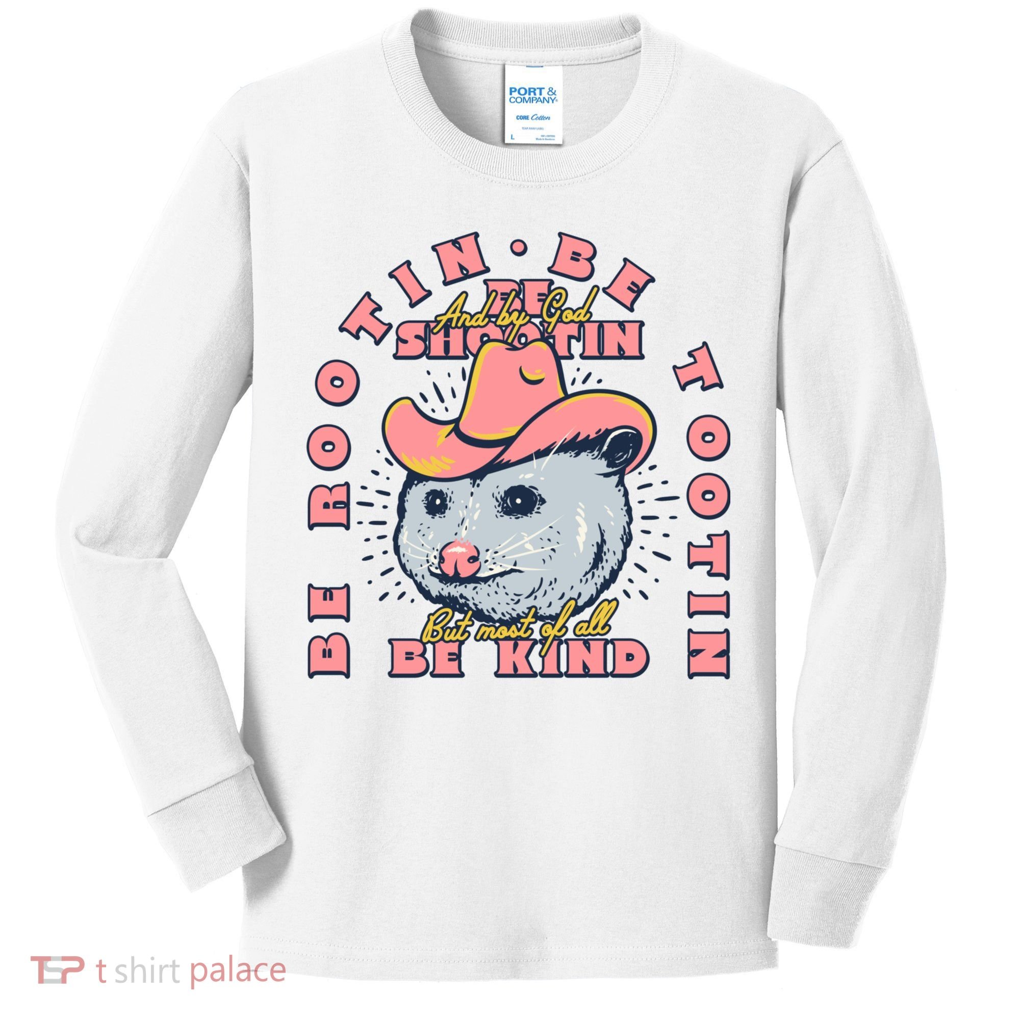 Rootin Tootin Cowboy Advice | Poss Possum Opossum Kids Long Sleeve Shirt