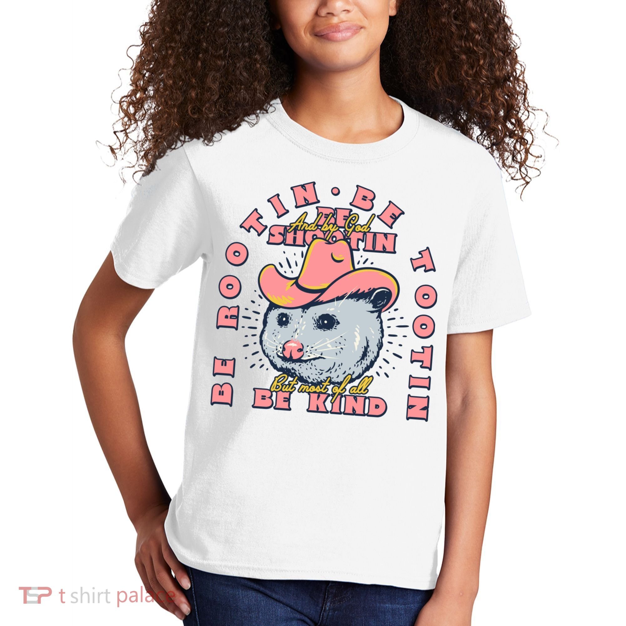Rootin Tootin Cowboy Advice | Poss Possum Opossum Kids T-Shirt