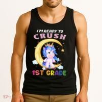 Ready To Crush 1st Grade Unicorn First Day Of School Tank Top thumb 3