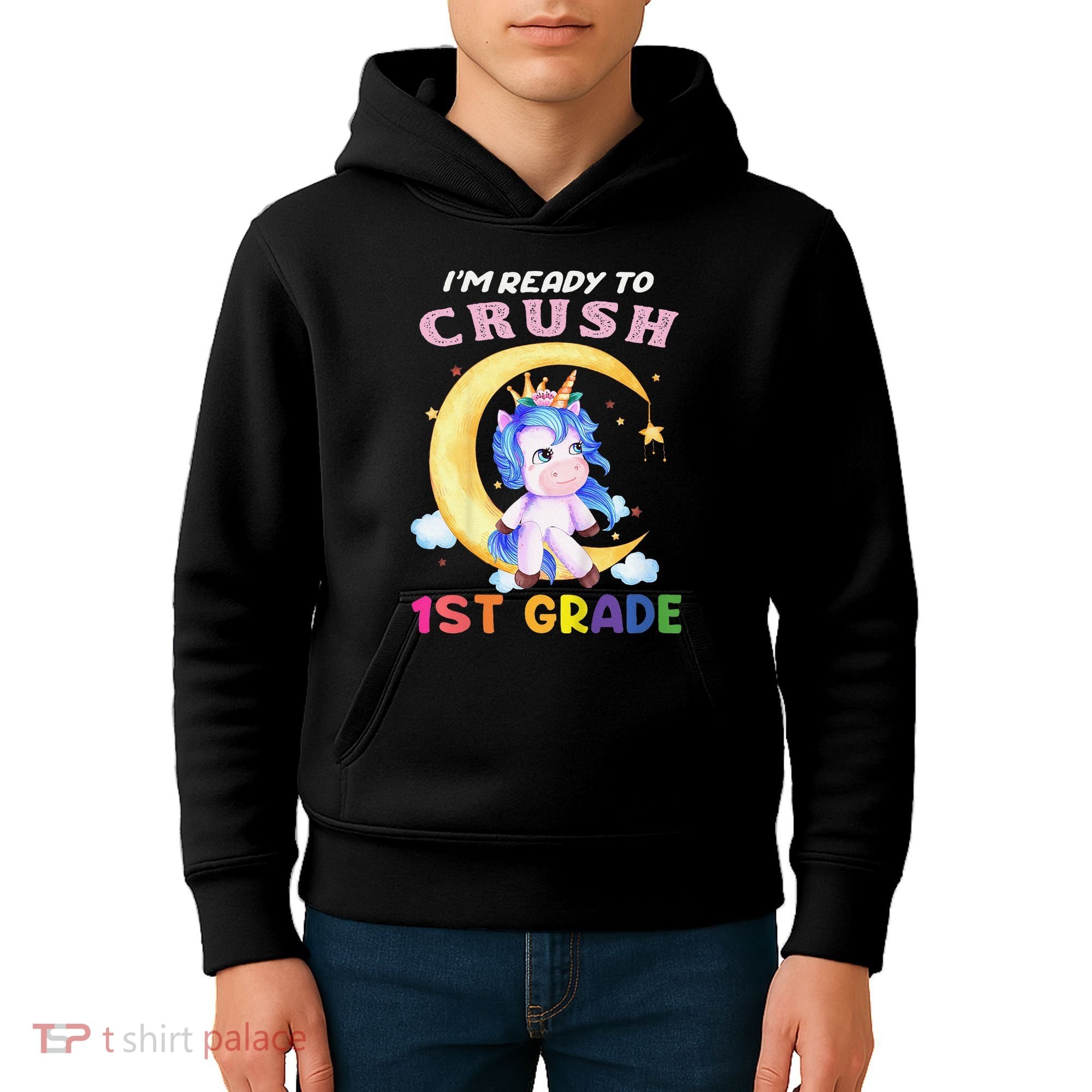 Ready To Crush 1st Grade Unicorn First Day Of School Kids Hoodie