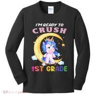 Ready To Crush 1st Grade Unicorn First Day Of School Kids Long Sleeve Shirt thumb 0