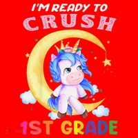 Ready To Crush 1st Grade Unicorn First Day Of School Santa Hat thumb 1