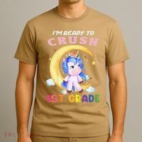 Ready To Crush 1st Grade Unicorn First Day Of School T-Shirt thumb 3