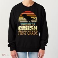 Ready To Crush First Grade 1st Day Of School Dinosaur Gift Women's Sweatshirt thumb 0