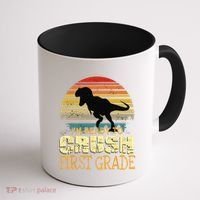 Ready To Crush First Grade 1st Day Of School Dinosaur Gift Coffee Mug thumb 1