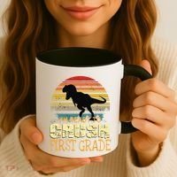 Ready To Crush First Grade 1st Day Of School Dinosaur Gift Coffee Mug thumb 3