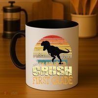 Ready To Crush First Grade 1st Day Of School Dinosaur Gift Coffee Mug thumb 4
